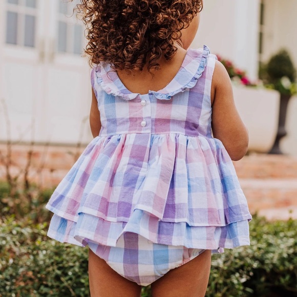 NWT Sweet Honey Classic Belle Bubble Poolside Plaid Dress 12M - Picture 2 of 14